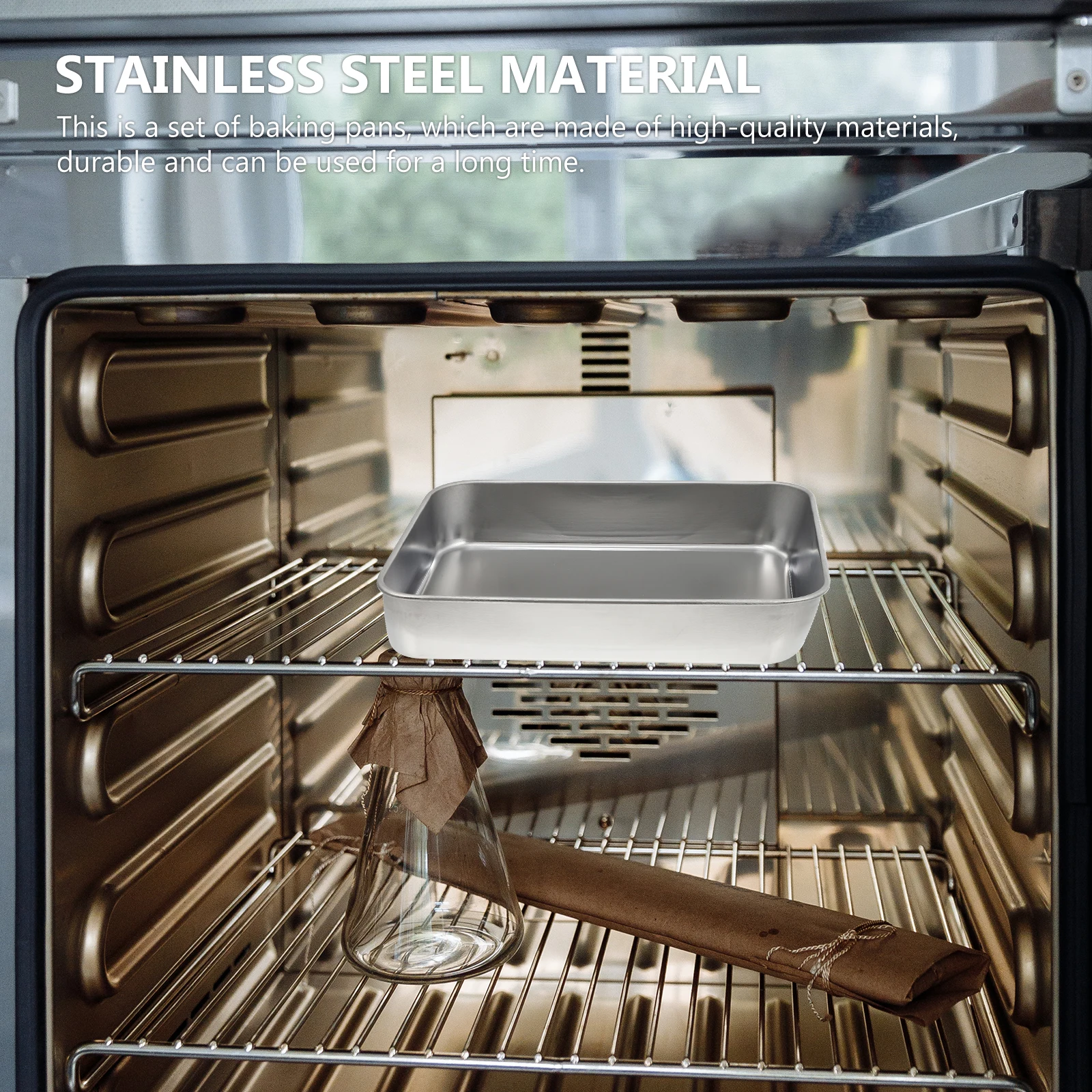 

Baking Tray Fresh Keeping Box Roasting Pan Tins Lids Grill Plate Steel Containers Food Storage Stainless Pans Multi