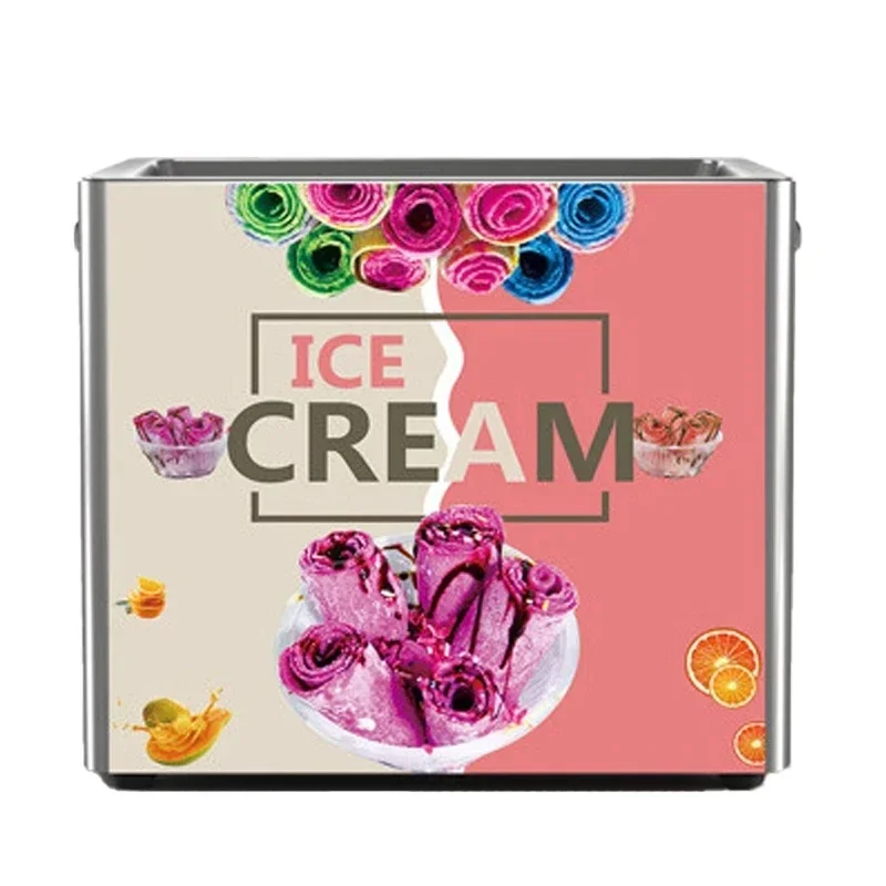 110 فولت/220 فولت جديد مربع عموم المقلية الآيس كريم رولز آلة المنزلية مقلاة كبيرة الزبادي المقلي ماكينة لفة المقلية آلة صنع الآيس كريم