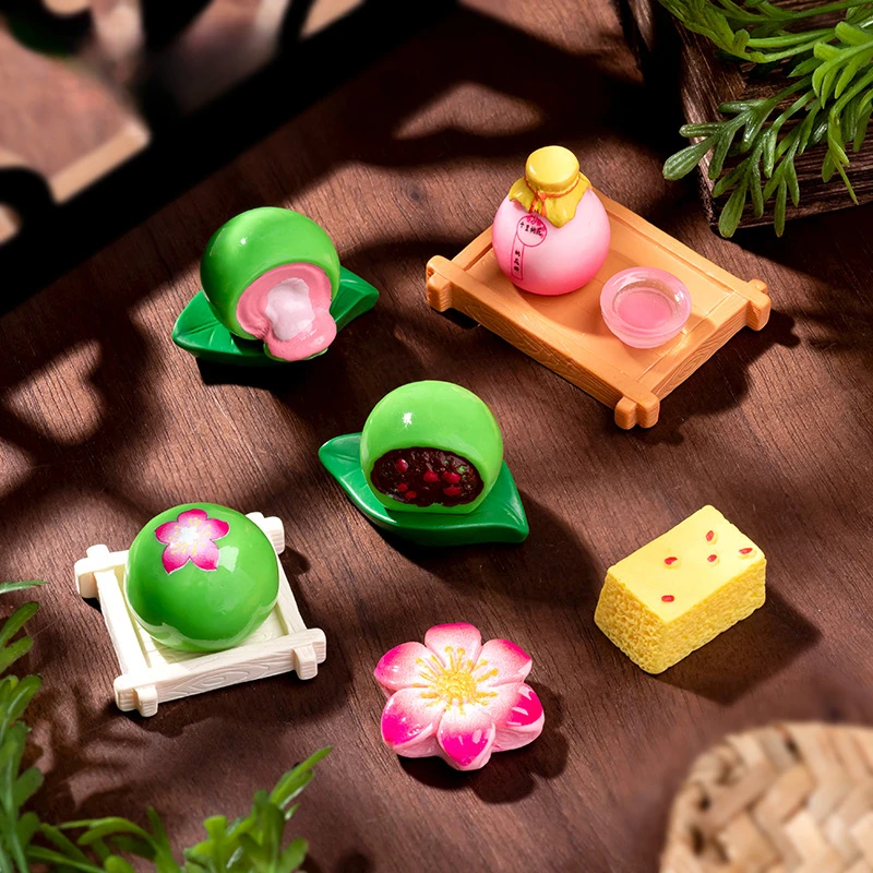 

Creative Simulation Food Ornament Floss Peach Shortbread Micro Landscape Resin Figurines Desktop Cake DIY Miniatures Accessories