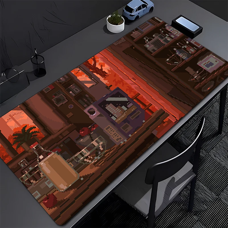 

Mouse Pad Pixel Art Anime Scenery Mousepad Gaming Keyboard Pad Computer Cute Desk Mat Accessories Gamer Mausepad Office Carpet