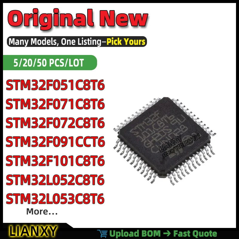 STM32F072C8T6 STM32F051C8T6 STM32F101C8T6 STM32F091CCT6 STM32L052C8T6 STM32F071C8T6 STM32L053C8T6 LQFP-48 32B MCU New Original