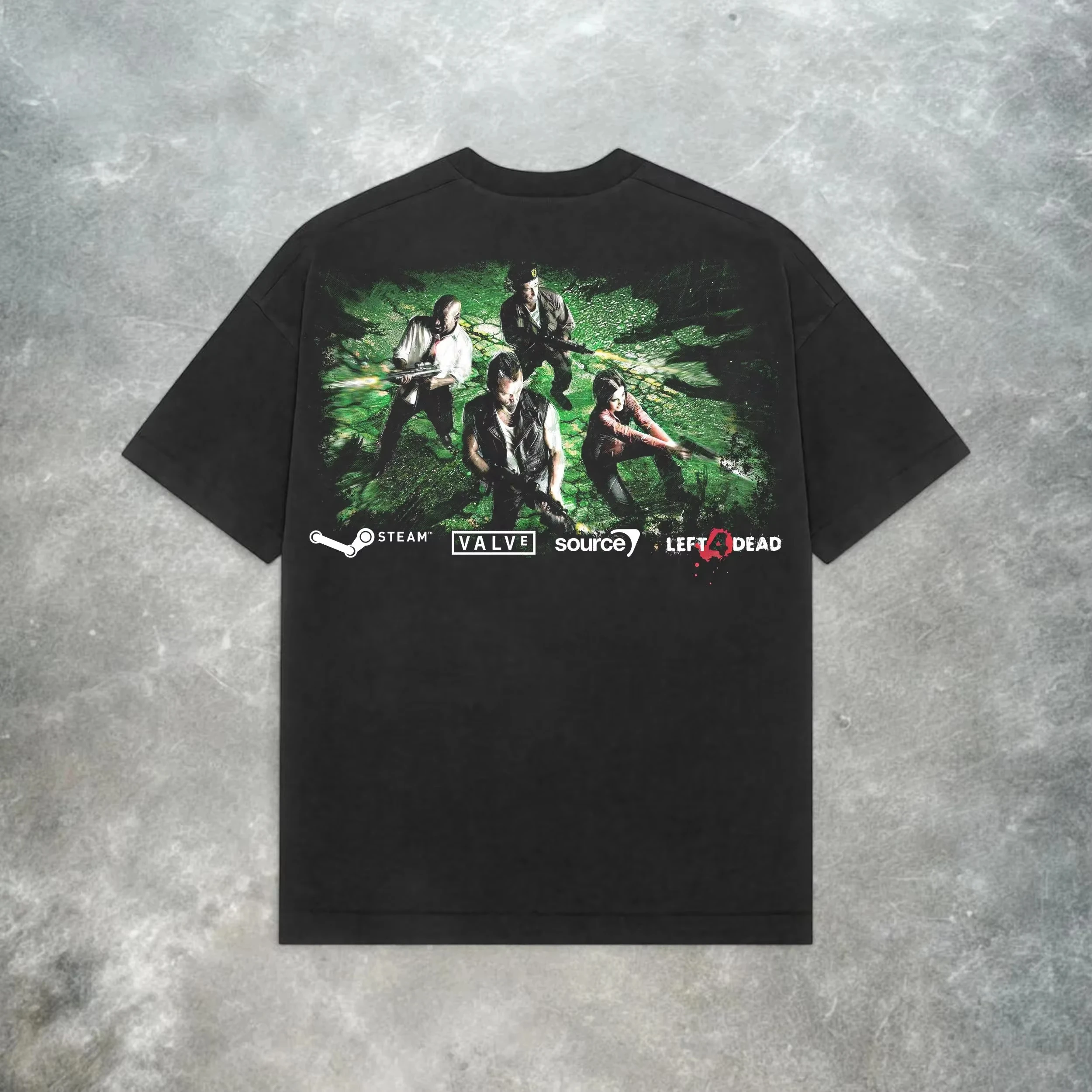 Left 4 Dead Valve T-shirt - Retro Y2K Zombie Shooter Video Game - Summer Men's and Women's Loose Breathable T-Shirt Top