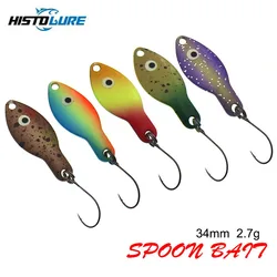 Luminous Eyes Trout Spoon 34mm 2.7g Hard Metal bait Spinner Bait UV Color Fishing Spoons Lure