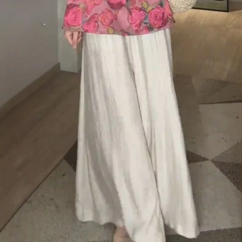 Nuevo traje chino sin mangas de gama alta para mujer, Top de Jacquard reductor de edad, pantalones de pierna ancha, conjunto de dos piezas que hace un aspecto más delgado