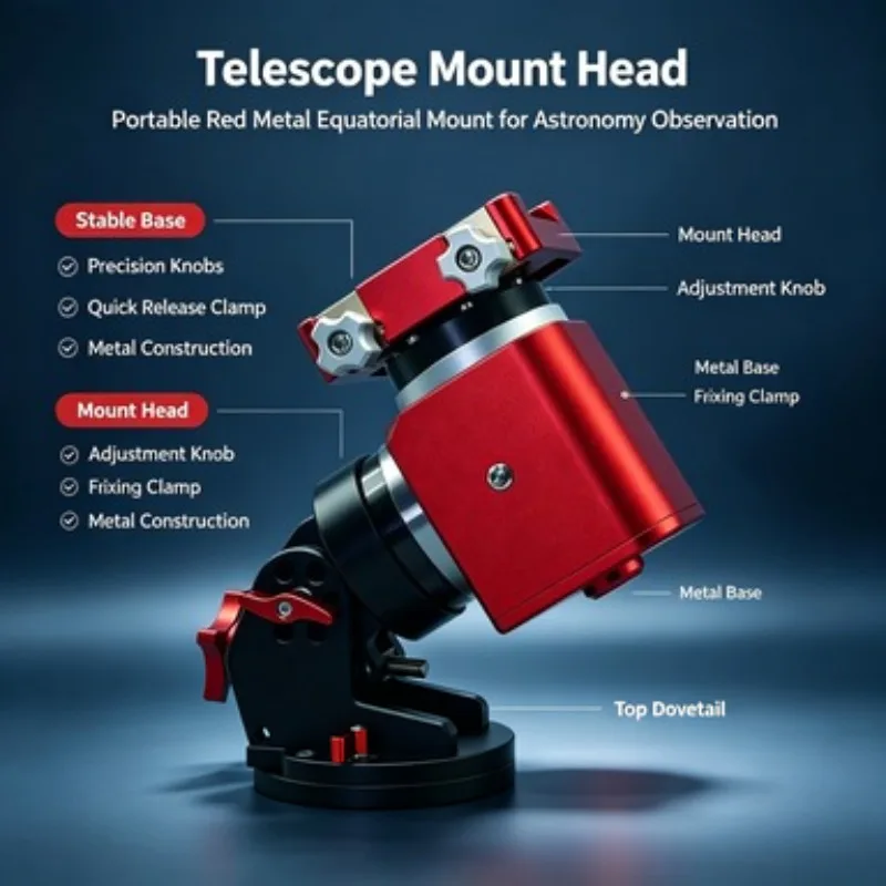 Red 14 Harmonic Equatorial Mount Lightweight Counterweight Free Telescope Accessory Max Load 8kg For Night Star Observation