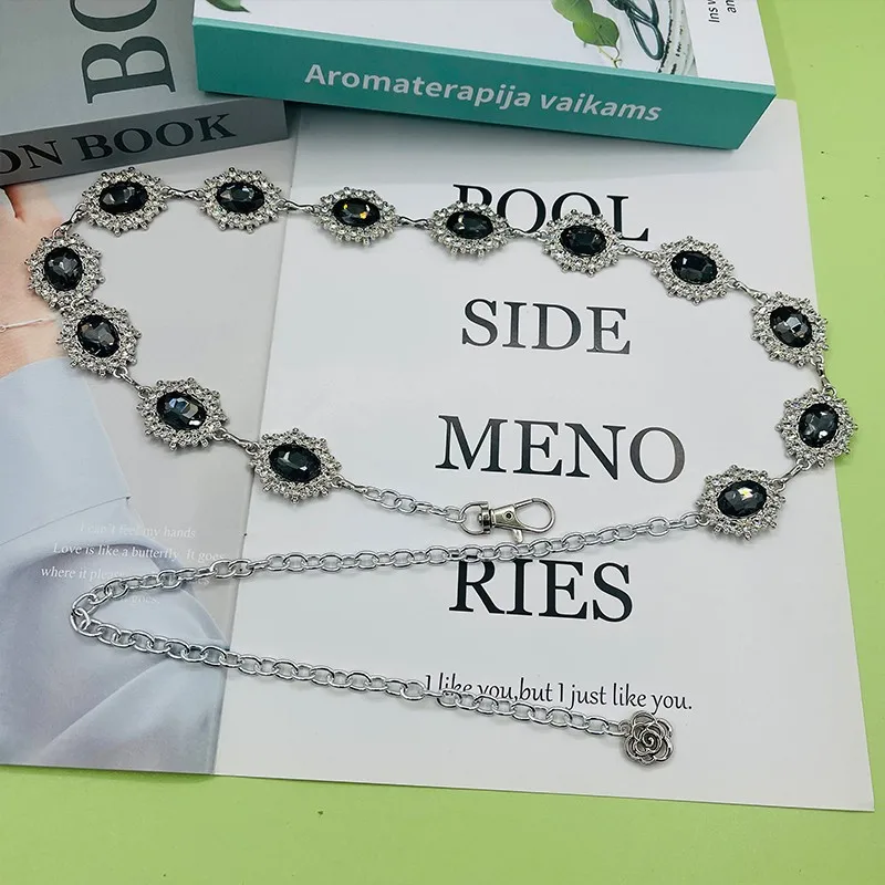 Crystal Metal Waist Chain Women Summer New Versatile Sparkling Rhinestone Belt Accessory Skirt Belly Dance Chain Premium