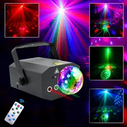 Luci da discoteca RGB LED Laser Stage Beam Light Dj Mini Palla Teste mobili con Effetto stroboscopico 16 Patterns Proiettore da Fase Lighti