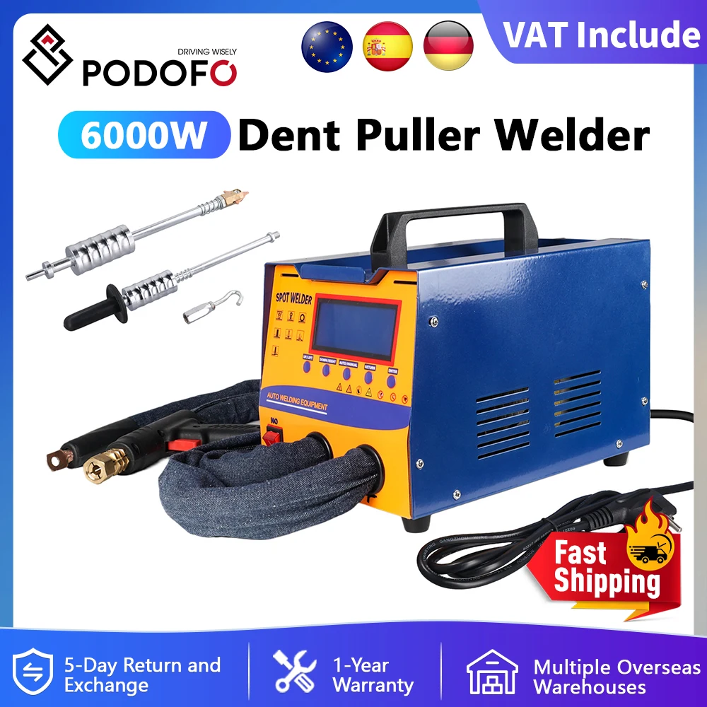 Podofo 6000W Estrattore di ammaccature Saldatore Saldatore a punti Estrattore di ammaccature Macchina Saldatore di perni Kit di riparazione ammaccature Auto Body Car Estrattore di ammaccature