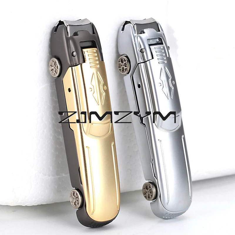 Cortaúñas de acero inoxidable en forma de coche, juego de cortaúñas grande para el hogar, tijeras planas a prueba de salpicaduras