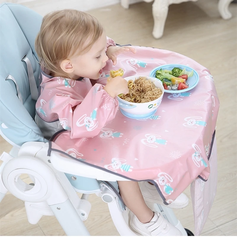 Baby Feeding Bibs Waterproof Toddler Autonomously Eat Bibs Cover For High Chair Long Sleeve Bib Coverall Easy to Clean baby item