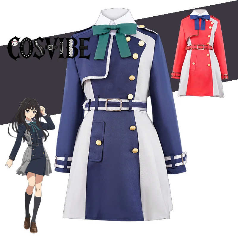 

Costume de Cosplay de l'Anime Lycoris Recoil, Robe Nishikigi Chisato, Inoue Tokyo ina JK, Uniforme Perruque de Noël et d'Hallowe