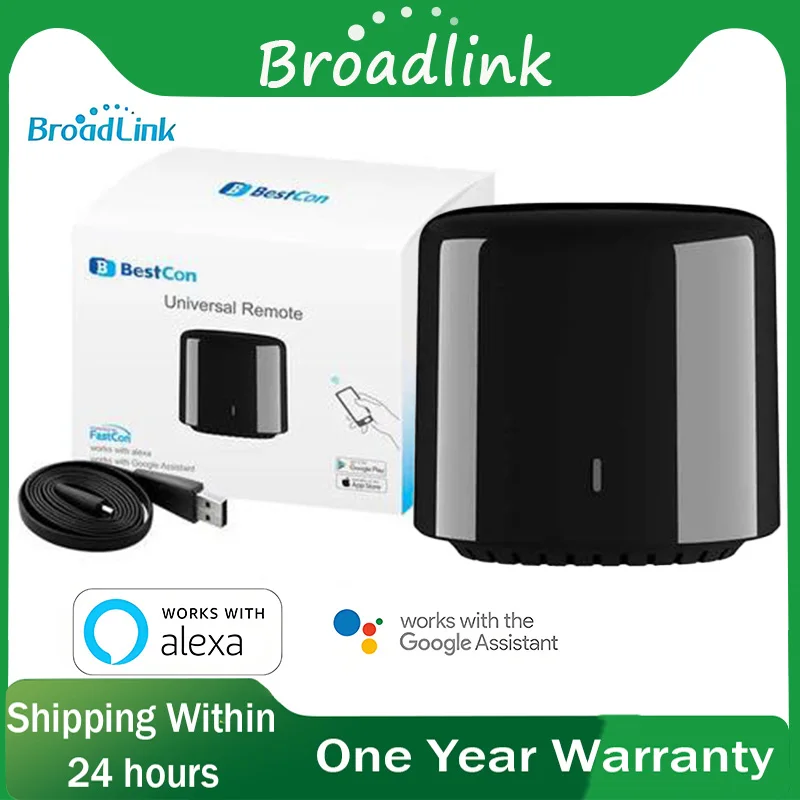 

Broadlink RM4C Mini Bestcon Smart Remote Control Universal IR WiFi Infrared Remote Controls work with Alexa Google Home For AC