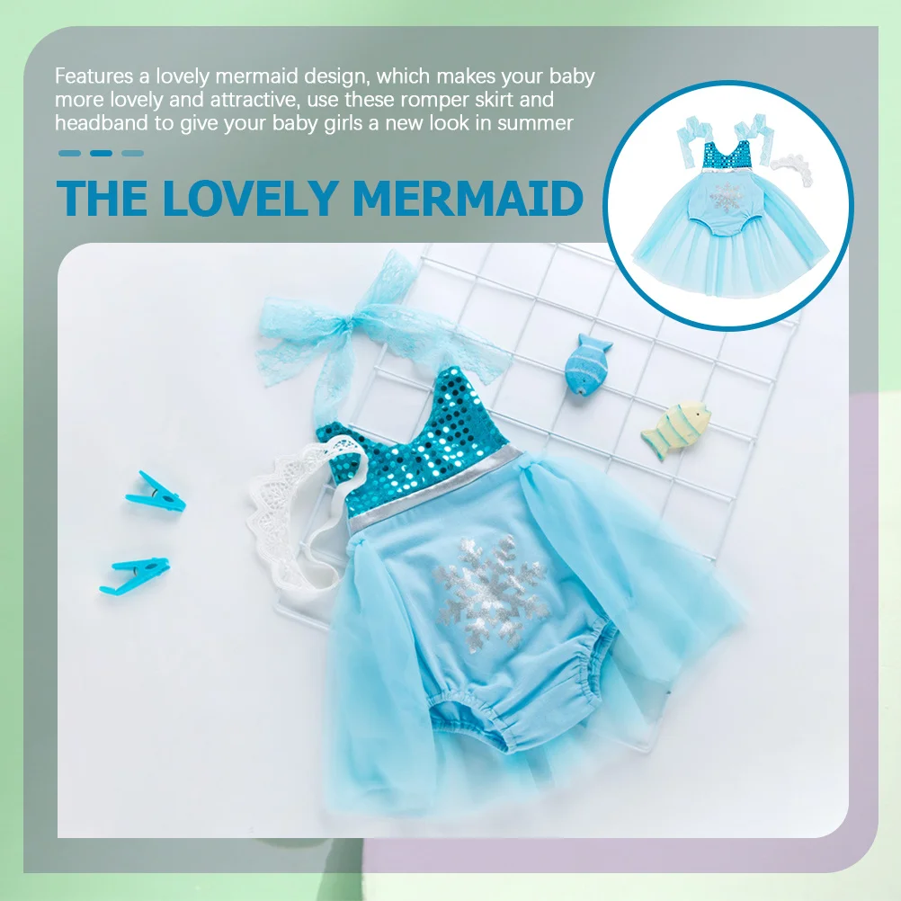 

1Set Baby Girls Lace Suspenders Romper Dress Summer Outfit Headband Baby Girls Skirt Birthday Photo Shoot Clothes