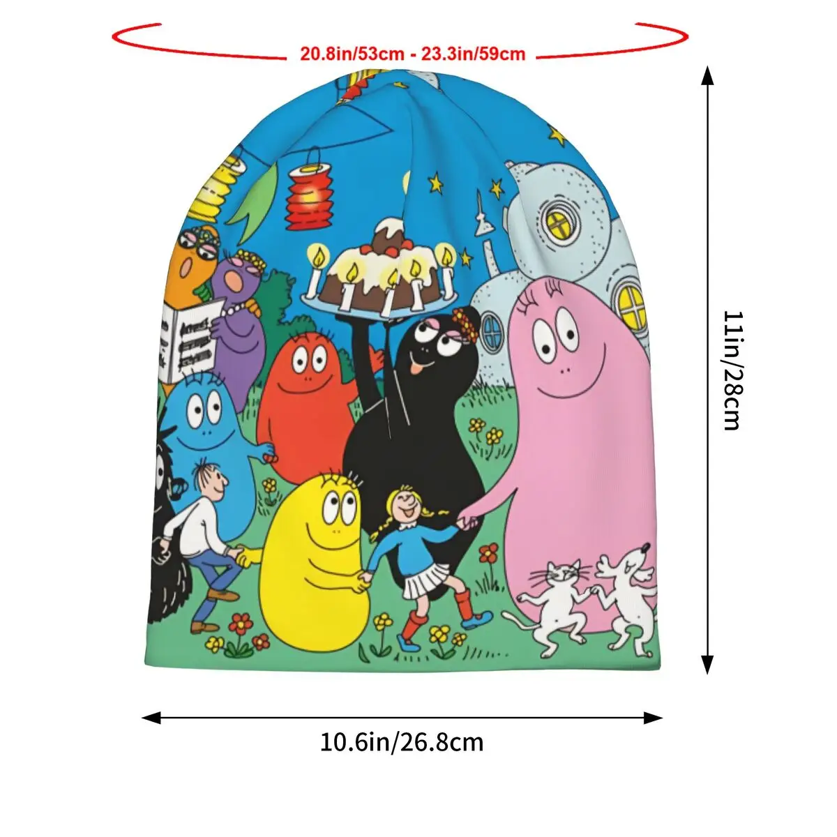 Cartoon Les Barbapapa Spring Autumn Soft Hats Bonnet Sport Pullover Breathable Fitness Turban Warm Running