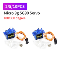 2/5/10PCS SG90 9G Micro Servo Motor 180°/360° 5V Digital Servo for RC Car Robot Arm Arduino Starter DIY Project