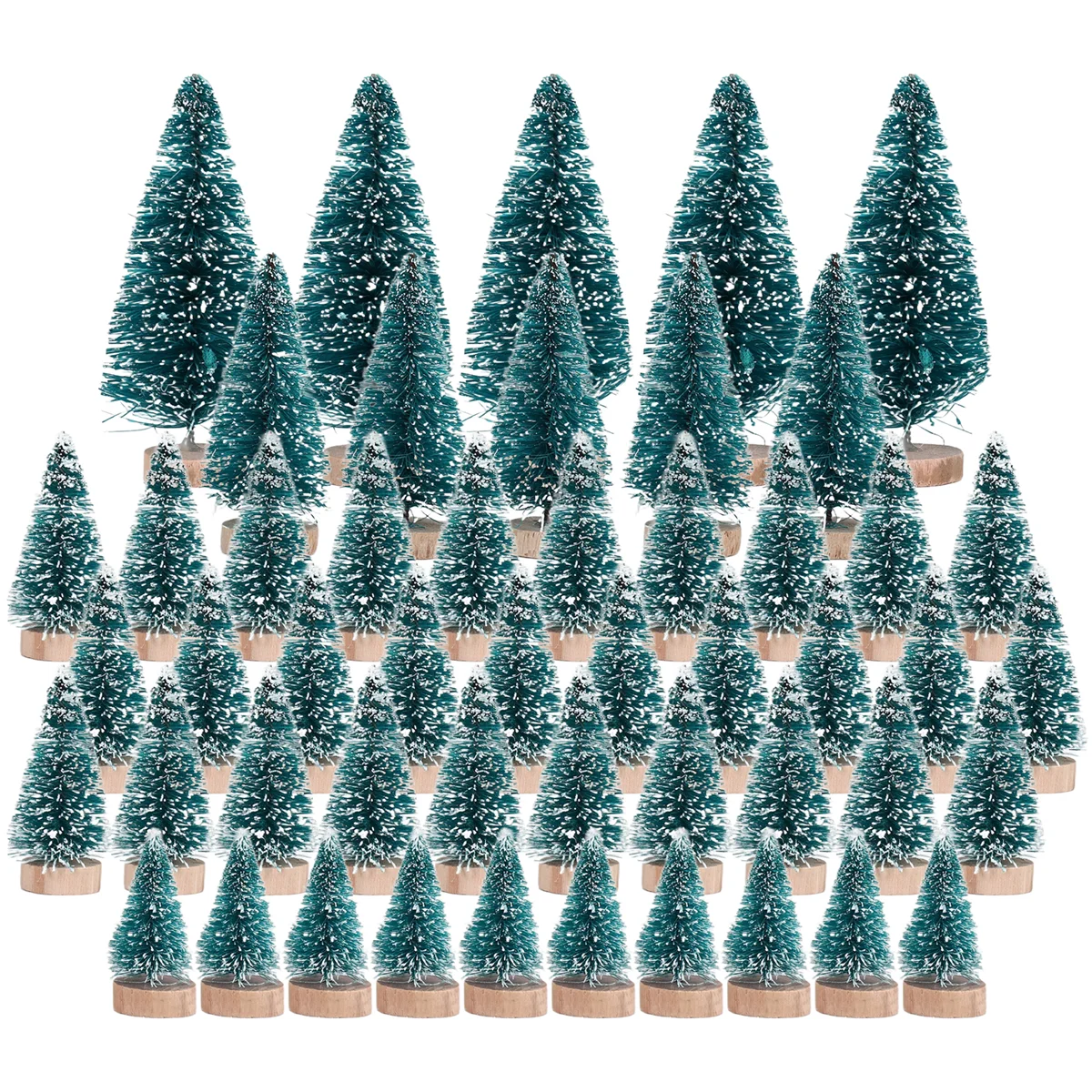 50PCS Miniature Artificial Christmas Tree Small Snow Frost Trees Pine Trees Christmas DIY Party Decoration Crafts