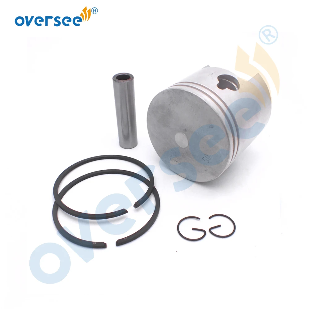 

Oversee 350-00004-0 Piston and Rings 350-00014-0 (+050) For TOHATSU 18HP MB18 M18 Outboard Motor Boat Engine Parts