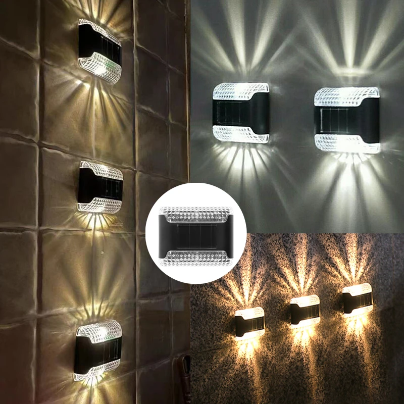 

Garden Courtyard Yard Decoration 4Pcs Porch Lights LED Solar Powered Wall Lamp Outdoor Semi-circular Wall Light Shell Lights