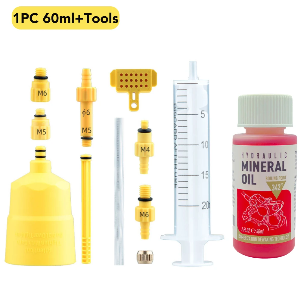 Fiets Rem Minerale Olie 60ML Fiets Hydraulische Schijfrem Olie Bleed Kit Voor SHIMANO TEKTRO SRAM NUTT Serie rem Reparatie Tools