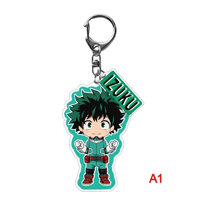 1pc Anime Keychain My Hero Academia Midoriya Izuku Cartoon Figures Acrylic Pendant Bag Accessory