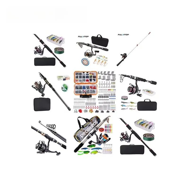 High Carbon Saltwater Telescopic Fishing Rods Reel Set and Reel Combos Set Spinning Fullset with Reel