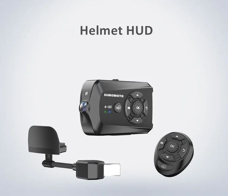 Helmet HUD Map navigation HIFI music Voice control Wireless intercom Bluetooth GPS records IP65 waterproof