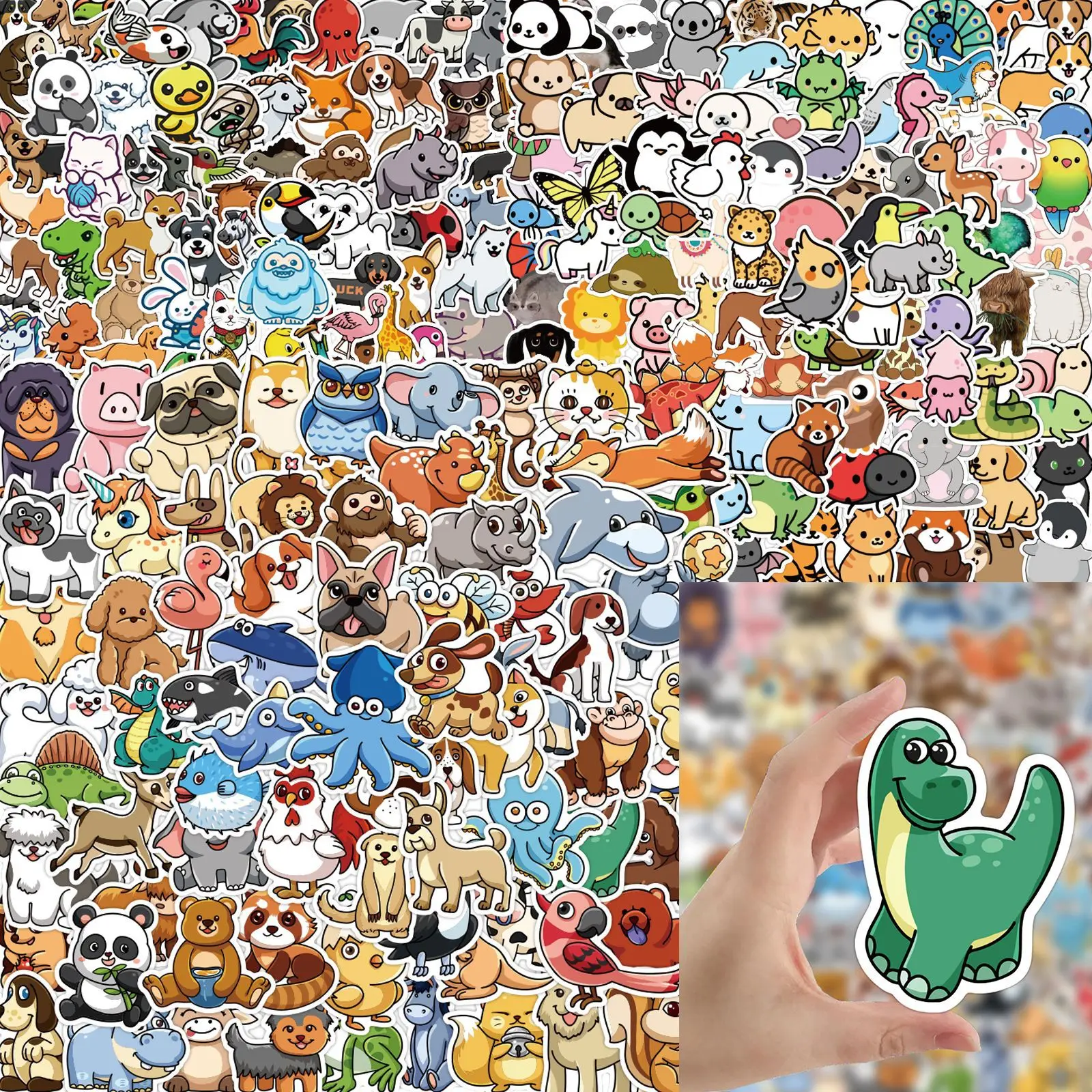 

100PCS Cute Cartoon Animals Mix Graffiti Stickers DIY Phone Guitar Laptop Notebook Suitcase Cup Waterproof Sticker Kids Toy