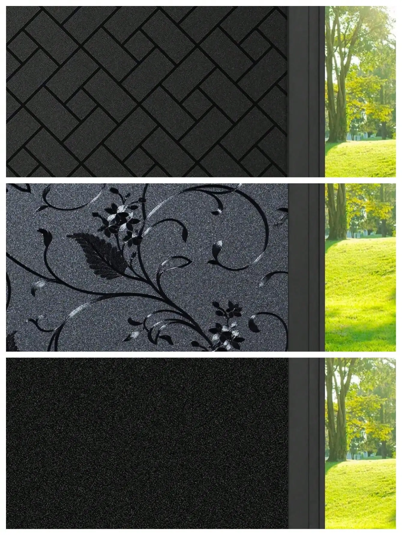 Blackout Window Film, Sun Blocking Window Privacy Cover for Glass, Removable Opaque Room Darkening Dark Black Out Window Sticke