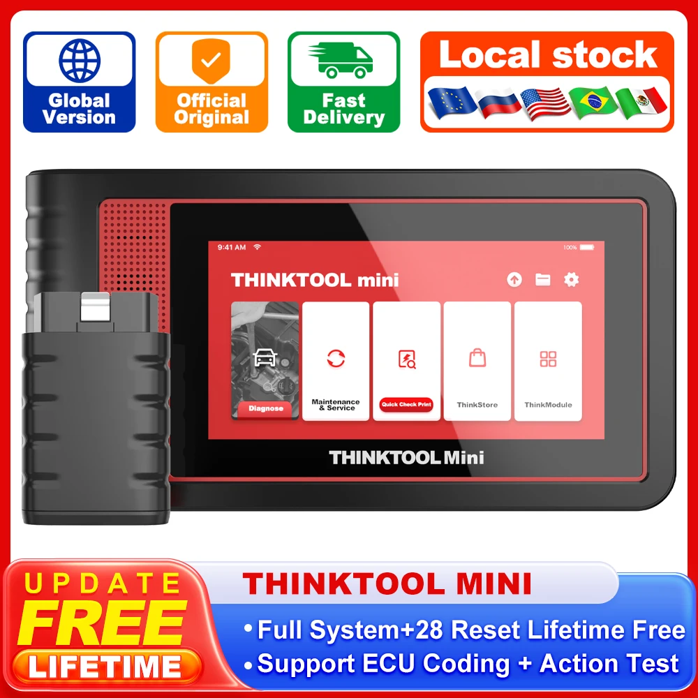 THINKCAR THINKTOOL MINI Professional Auto OBD2 Scanner Full System Clear Code Read 28 Reset Lifetime Free Car Diagnostic Tool