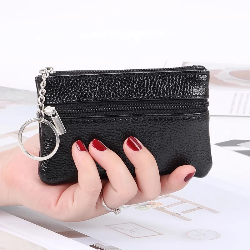 Women PU Leather Coin Purse Small Short Wallet Fashion Change Purses Mini Zipper Money Bags Children's Pocket Wallets Key Holder