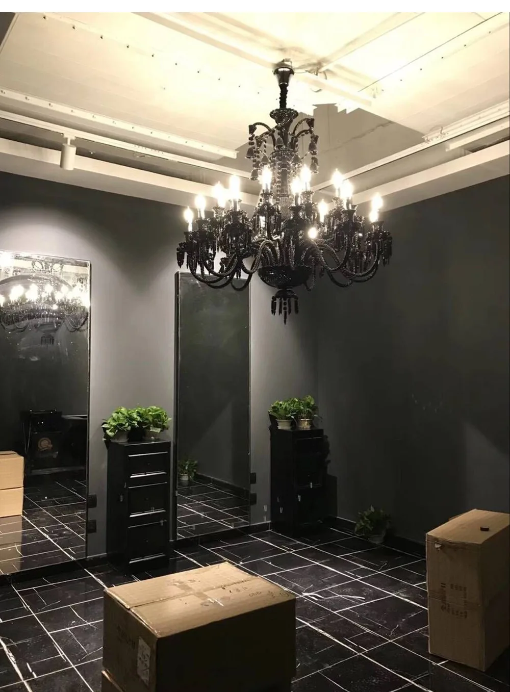 Luxury Black Crystal Chandelier Lighting Villa Hotel Chandeliers Luxurious Living Room Dining Room Lamp Household Light