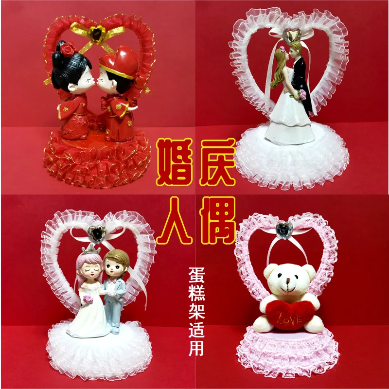 اليدوية الراتنج كعكة توبر الزفاف الديكور لعيد ميلاد عيد الحب هدية متعددة الطبقات كعكة ديكور مع نسيج واضح #6