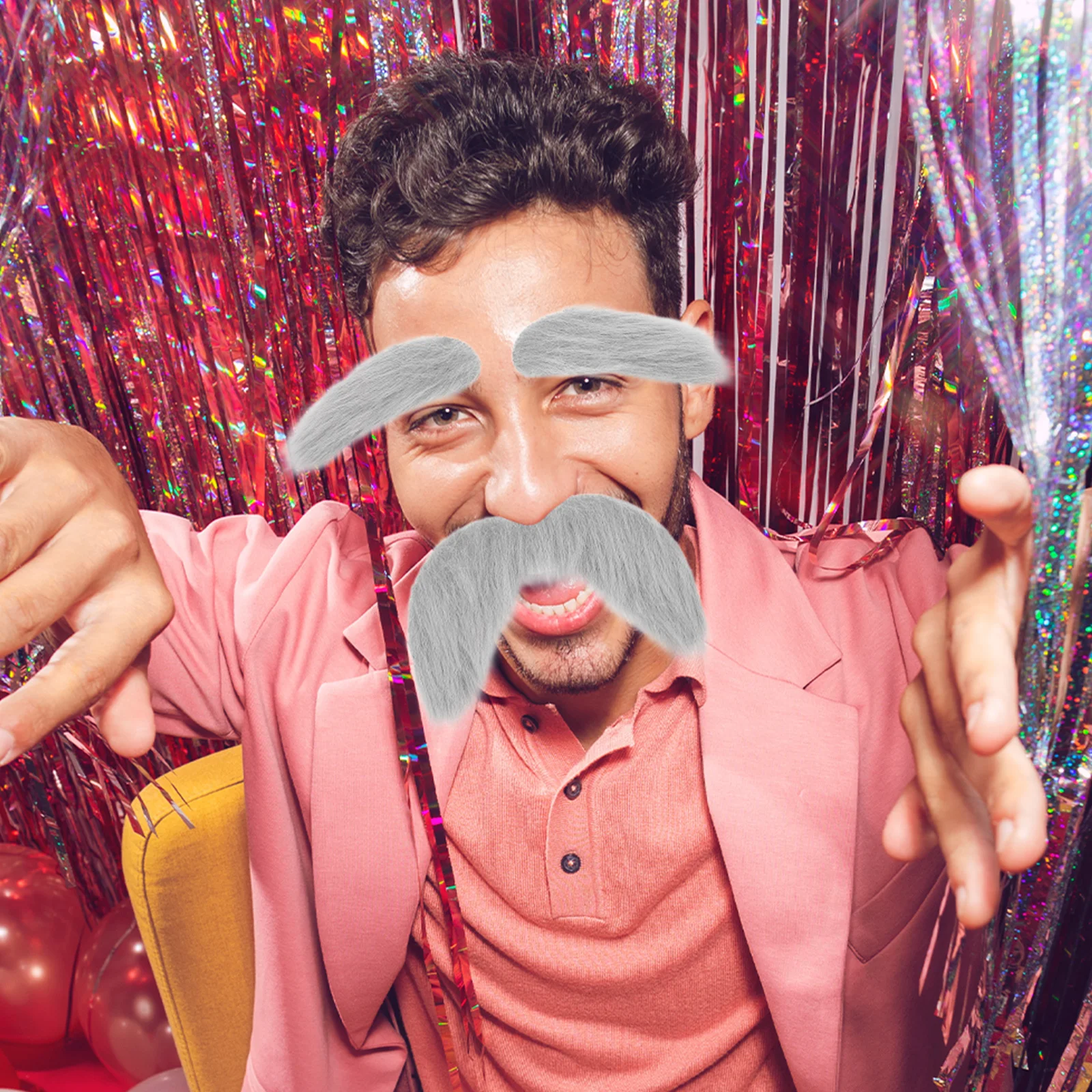 

3Pcs Fake Mustache Eyebrows Costume Set Self Adhesive Thick Eyebrows Beard Halloween Party Cosplay Accessories for Men