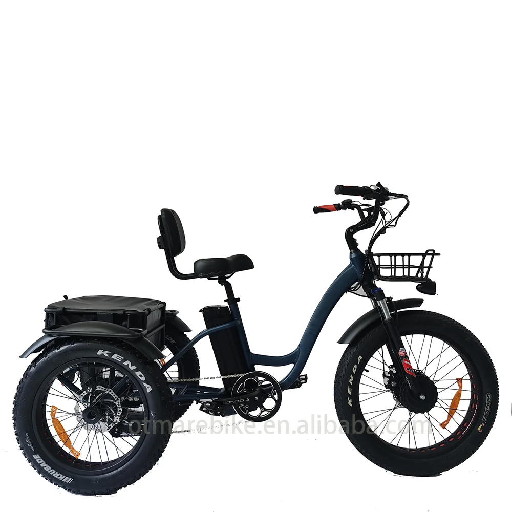 

High Quality Sandy Electric Fat Tire Tricycle 750w Front Drive 24 Inch Adult Etrike Three Wheel Snow Electric Bicycle