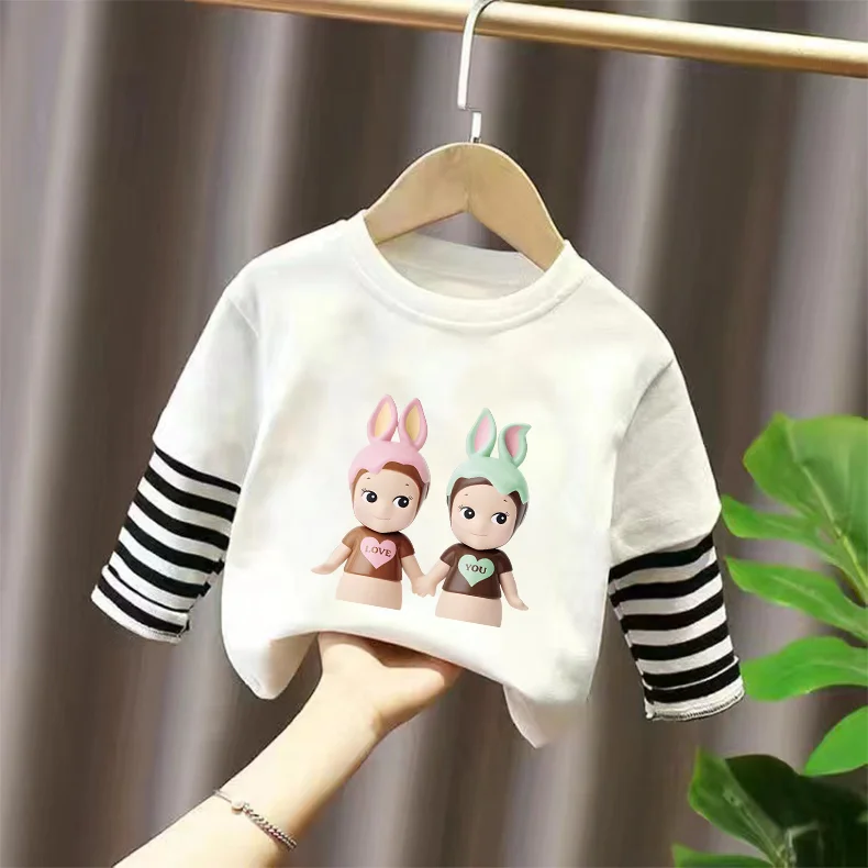 Sonny Angel Long-sleeved T-shirt Anime Cartoon Character Print Clothes Pure Casual Loose Cotton Long Sleeves Warm Comfortable