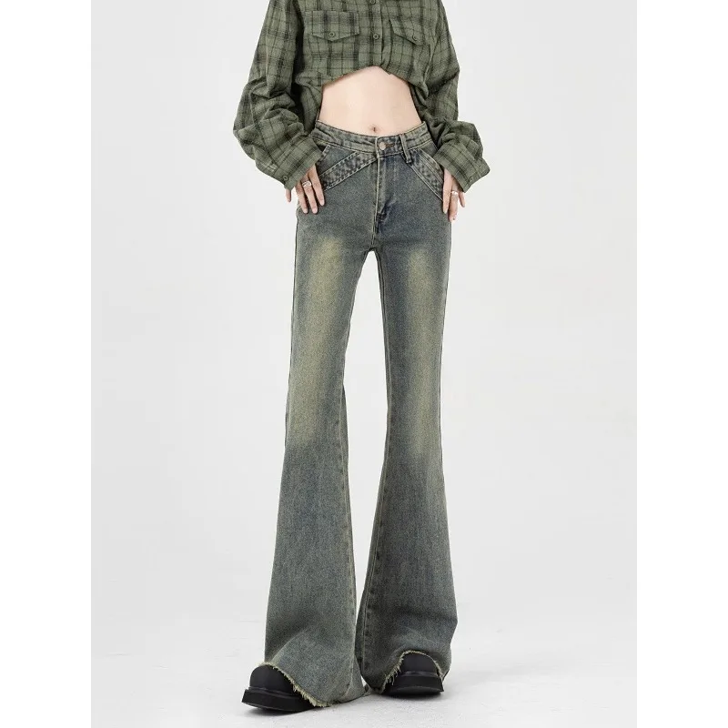 Micro-large Elegant High-waisted Jeans Women Spring and Autumn New Loose Wide-legged Design Flare Jeans Thin Drag Pants Y2k New