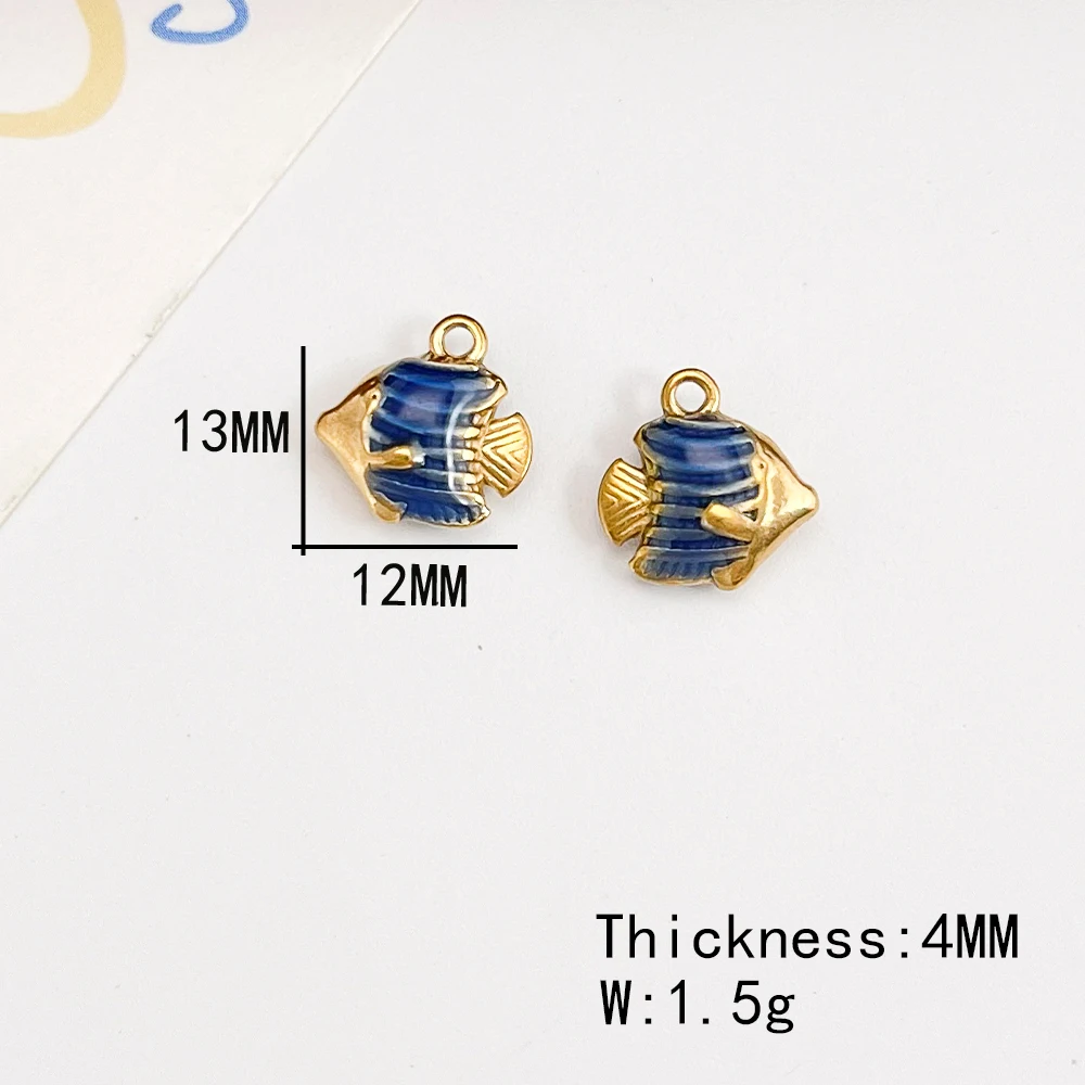 تصميم ودي 40 قطعة 12*13 مللي متر قلادة ذاتية الصنع/شكل سمكة/سحر من الفولاذ المقاوم للصدأ/صناعة يدوية/نتائج ومكونات المجوهرات # 195727