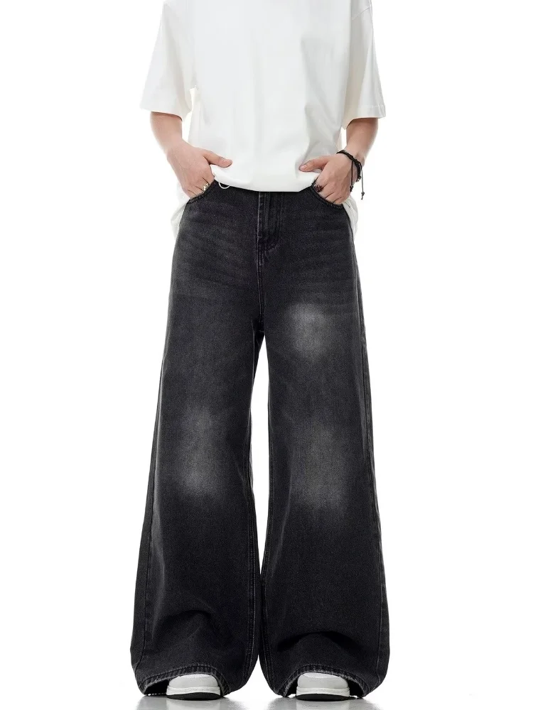 Vintage Black Wide Leg Jeans Women Oversized High Street Korean Fashion Baggy Denim Trousers Grunge Y2k Female Hip Hop Pants — zdjęcie 3