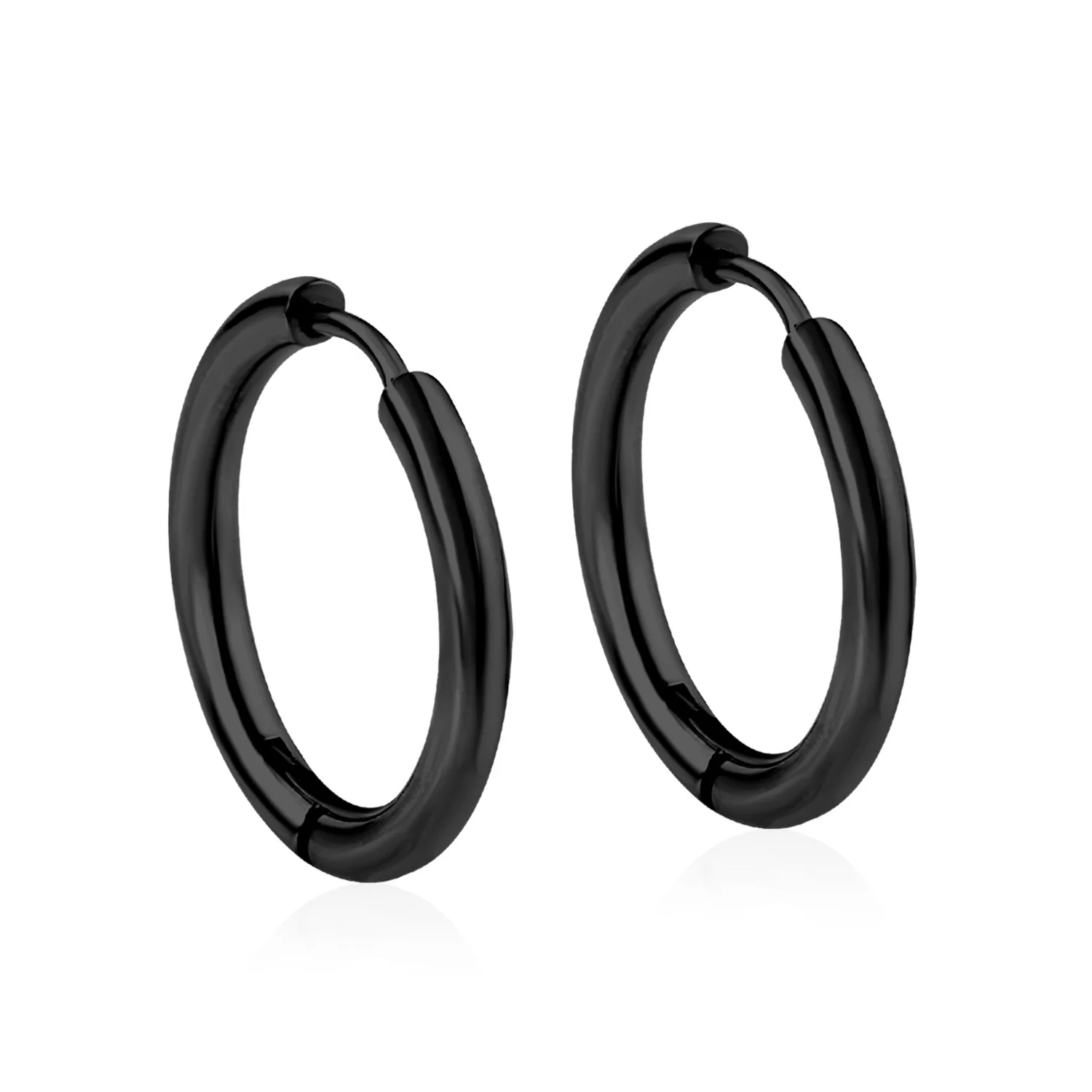 LUXUSTEEL Simple Rectangle U-Shaped Round Cirlcle Hoop Earrings For Women 12/14/16MM Anti-allergy Earrings