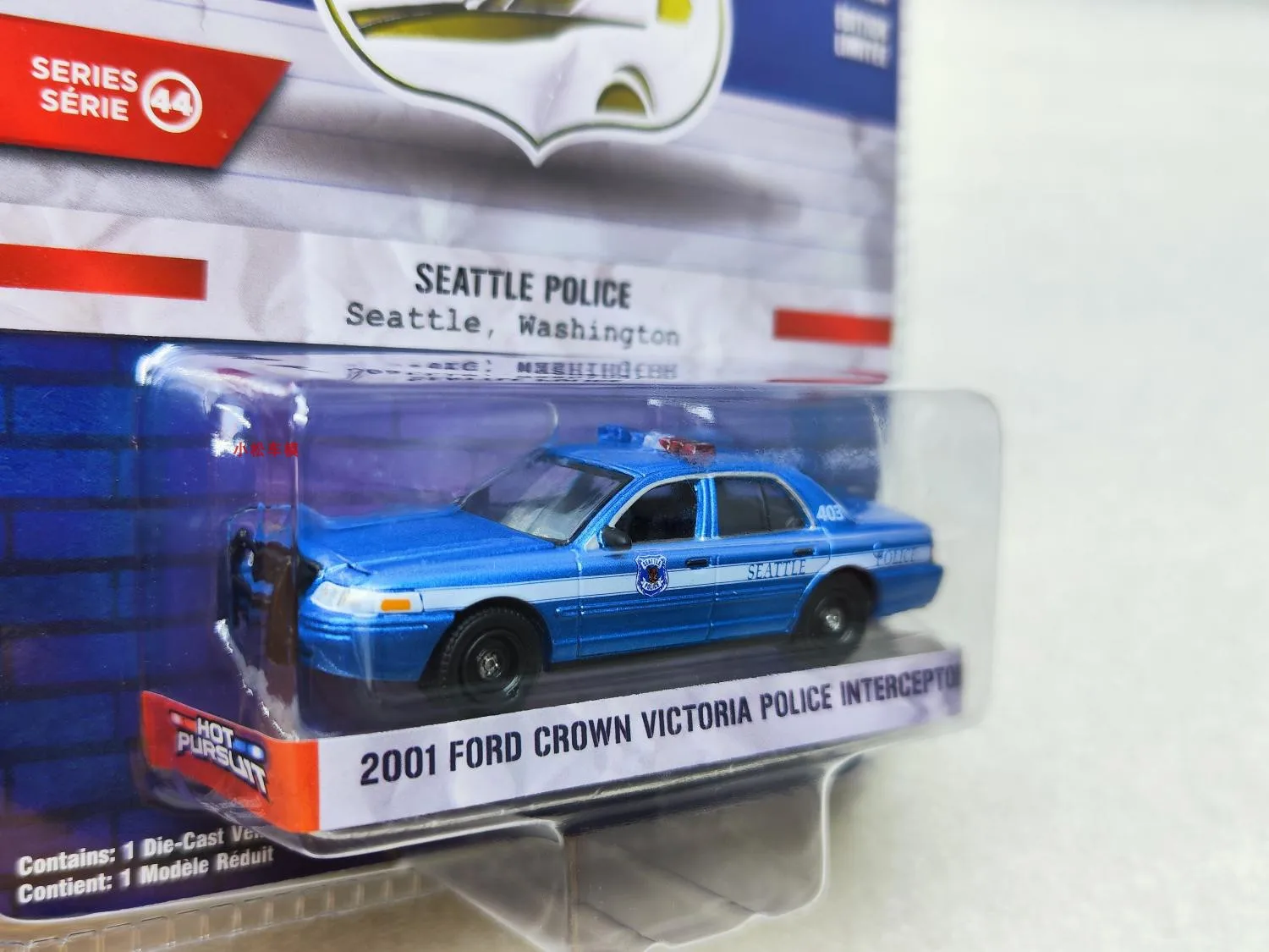 GreenLight 1:64 Ford Crown Victoria Intercept Car - Seattle Washington Police High-end Diecast Alloy Car Model Collectible Gift