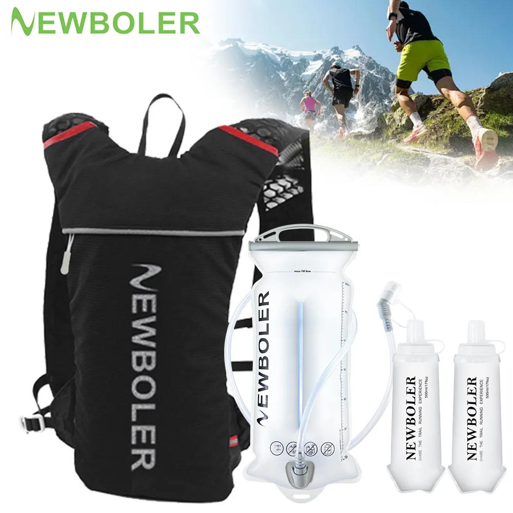 NEWBOLER Breathable Hydration Vest Trail Running Backpacks Lightweight Cycling Run Jogging Marathon Backpack Riding Climbing Bag
