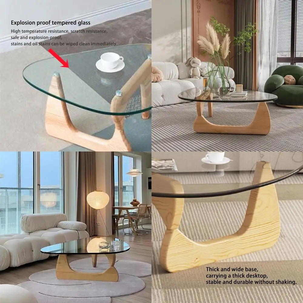 

Round Abstract Glass Coffee Table, 32.68 Diameter x 15.75 High, Modern Living Room & Office Furniture