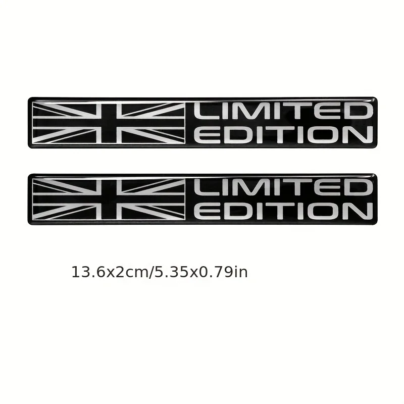 2pcs Union Jack Limited Edition UK GB Flag Car Stickers Emblem Great Britain United Kingdom Decals Truck Truck Car Motorcycle