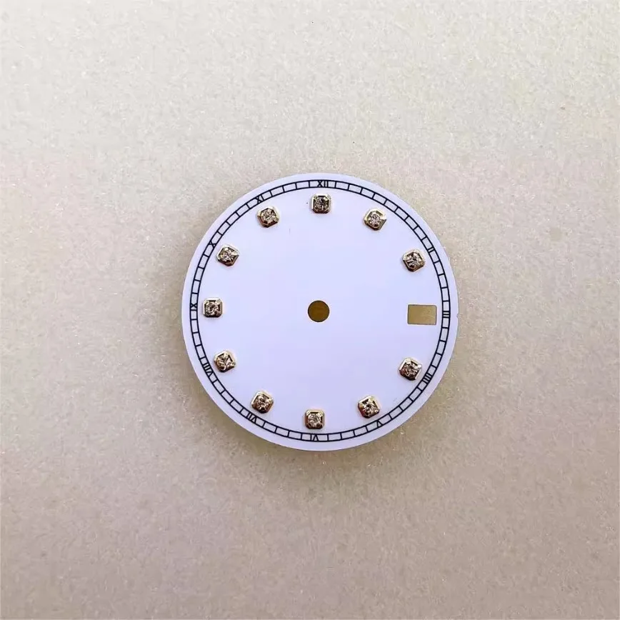 قرص شمس بحركات أوتوماتيكية مع الماس ، أبيض ، أرجواني ، ذهبي ، أخضر ، بدون قرص مضيء ، ياباني NH35NH36 ، Nh35 ،