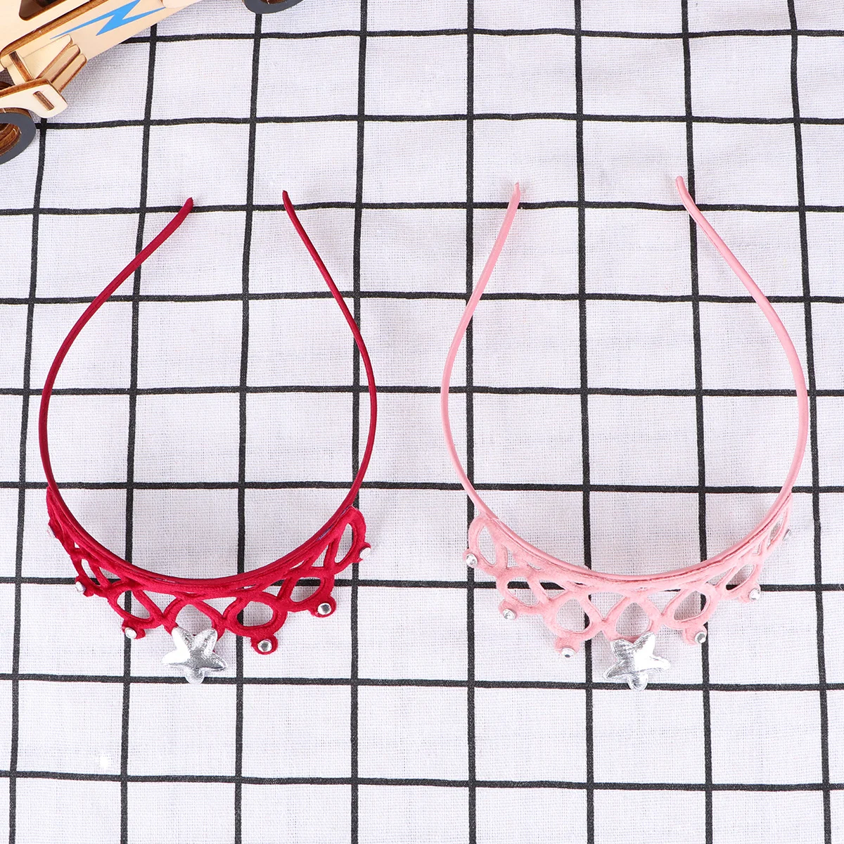 

2 шт., повязки на голову с короной, обручи для волос со стразами, праздничная одежда, прочные удобные аксессуары для волос для красного цвета