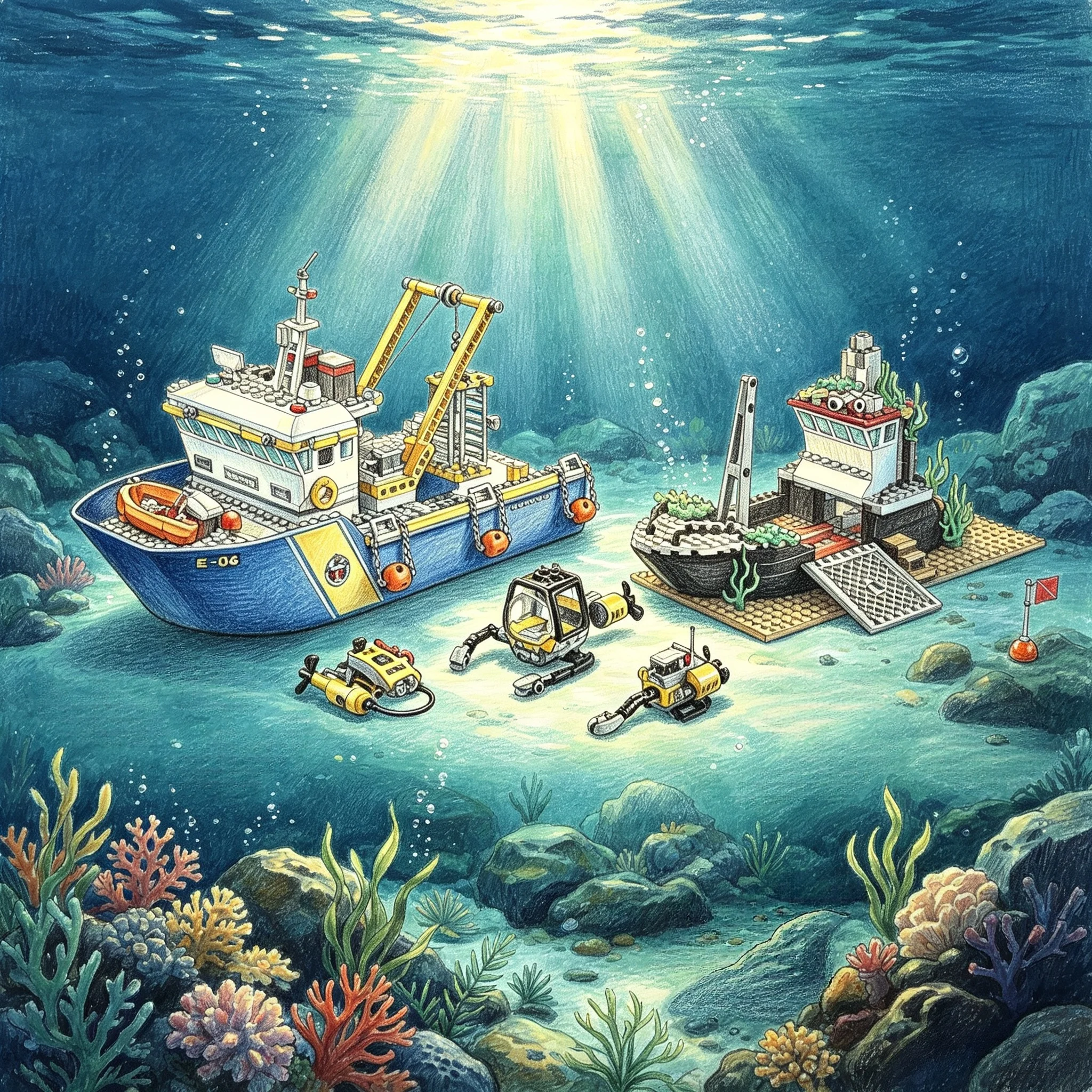 New Deep Sea Exploration Pairing Model Fun Toy Adventure Ship Building Blocks 60095/774PCS Set DIY Assembly Bricks Gift