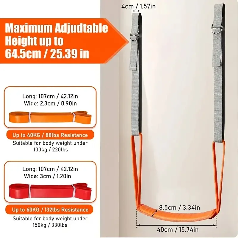 1 szt. Zestaw taśm wspomagających podciąganie, wiszący pasek oporowy do podciągania, trening siłowy rdzenia, trening, rozciąganie ciała