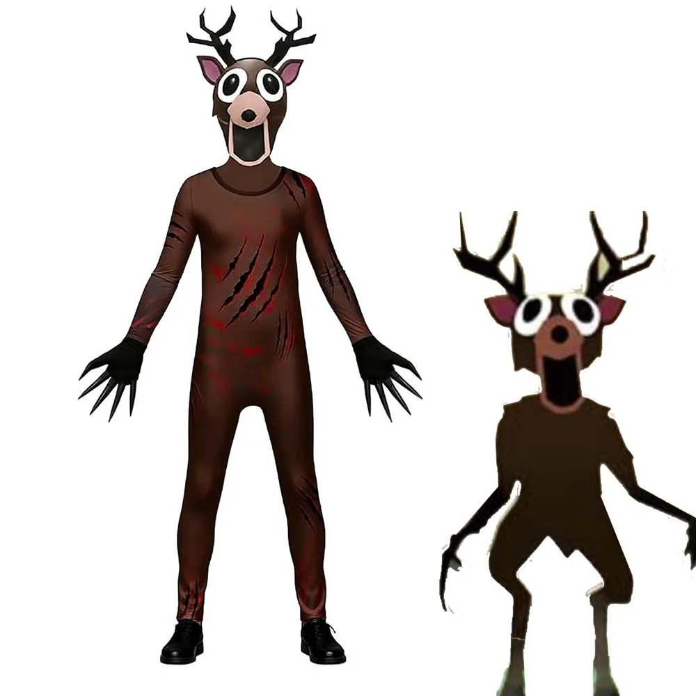 99 Nights In The Forest Hirschkostüm Fnaf Schreckliches Halloween-Kostüm für Kinder, Albtraum, Rentier, Weihnachtsgeschenk