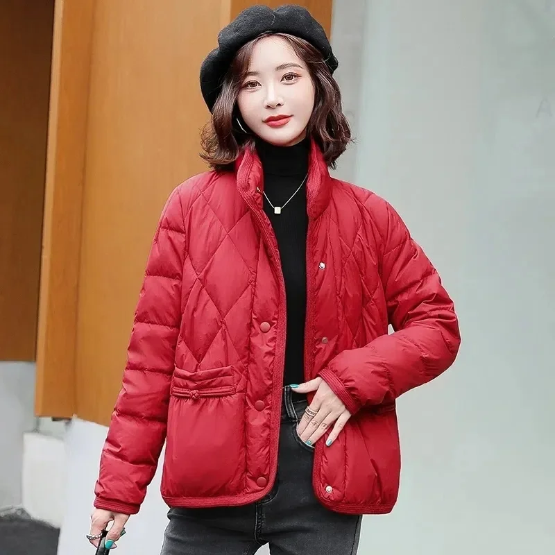 

2025 Ladies Large Size 5XL Down Cotton Coat Autumn Winter Femme Fashion Parkas Top Korean Women Light Thin Cotton Padded Jacket