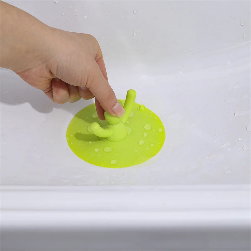 Silicone Waterproof Sink Plug Multifuctional Kitchen Washroom Bathroom Shower Bathtub Drainage Stopper Tool Cute Water Sink